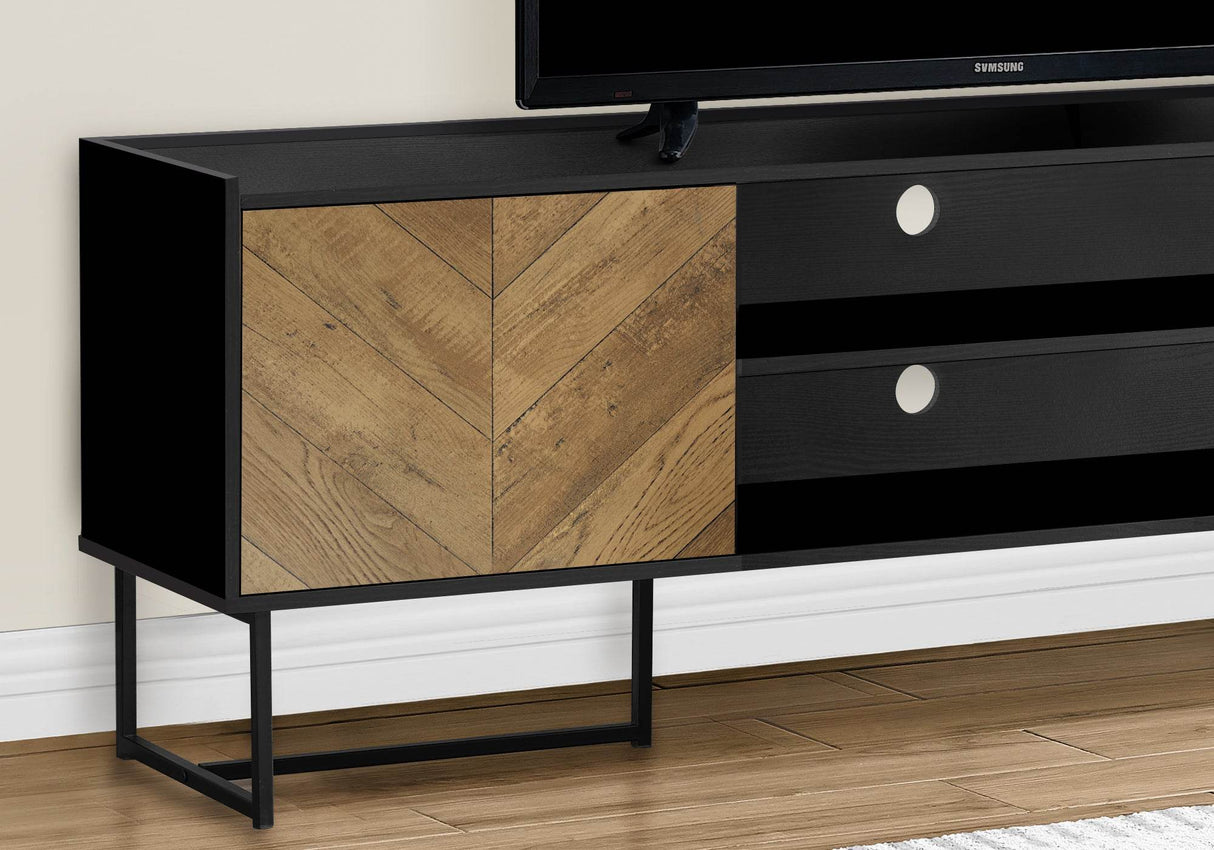 Contemporary 72-Inch Black Laminate Media Console Cabinet - Sleep Galleria