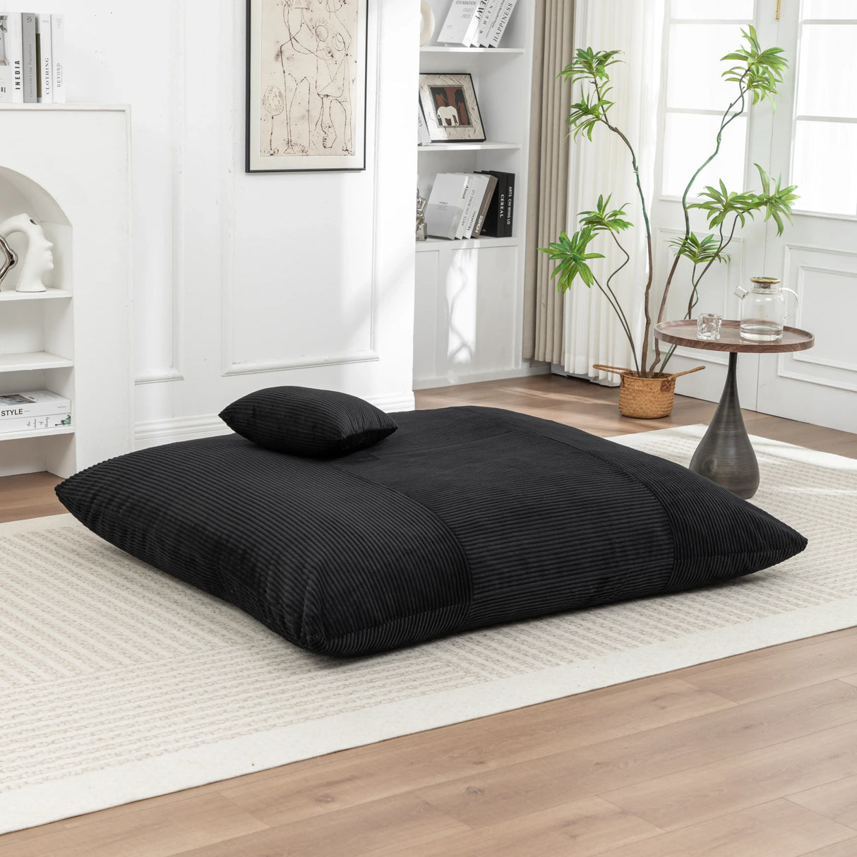 Soft Corduroy Foam Floor Bean Bag Chair - Omega Lifestyles