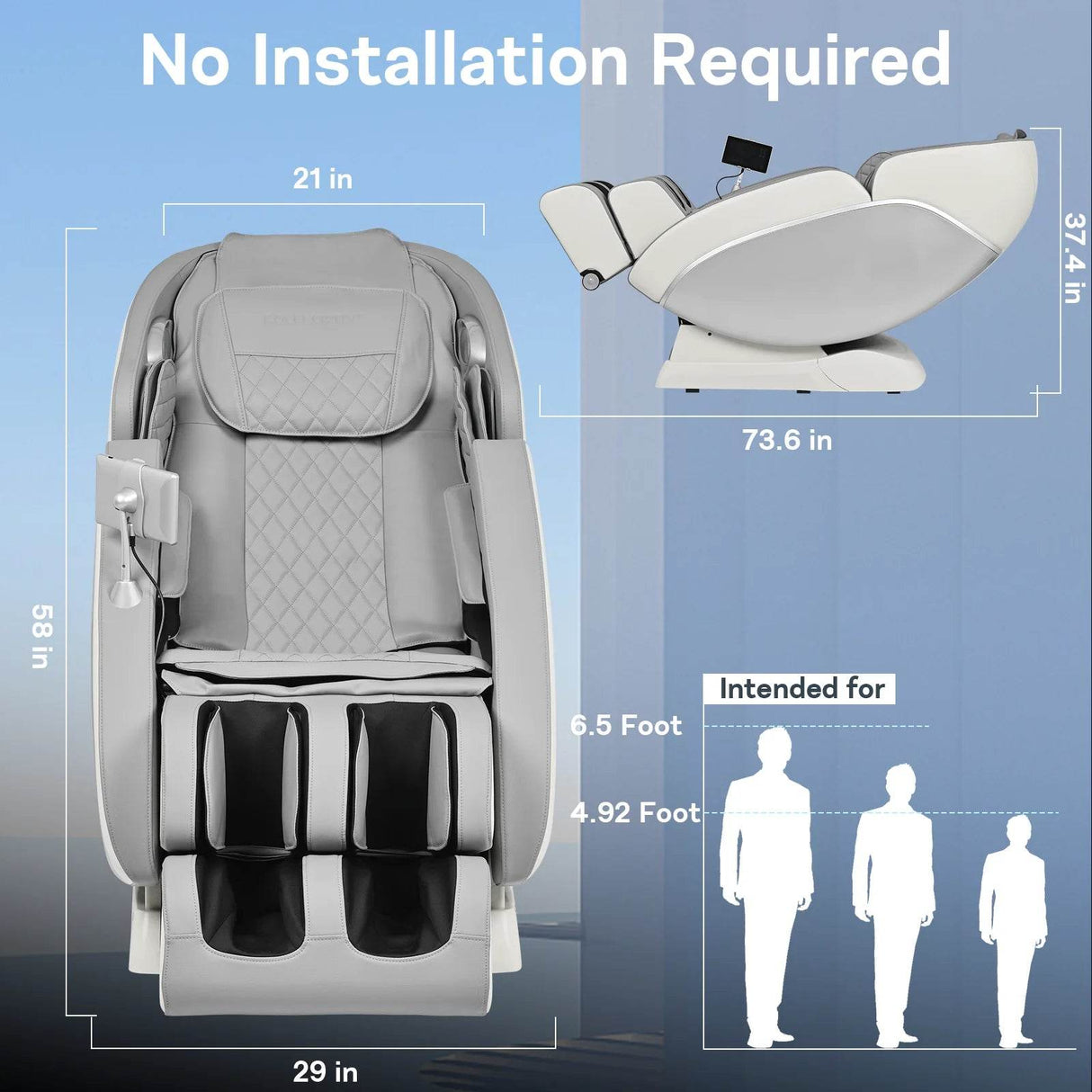 2025 Upgraded 4D Massage Chair Full Body Zero Gravity SL Track Shiatsu Stretching Relief, Back & Calf Heating, Install-Free