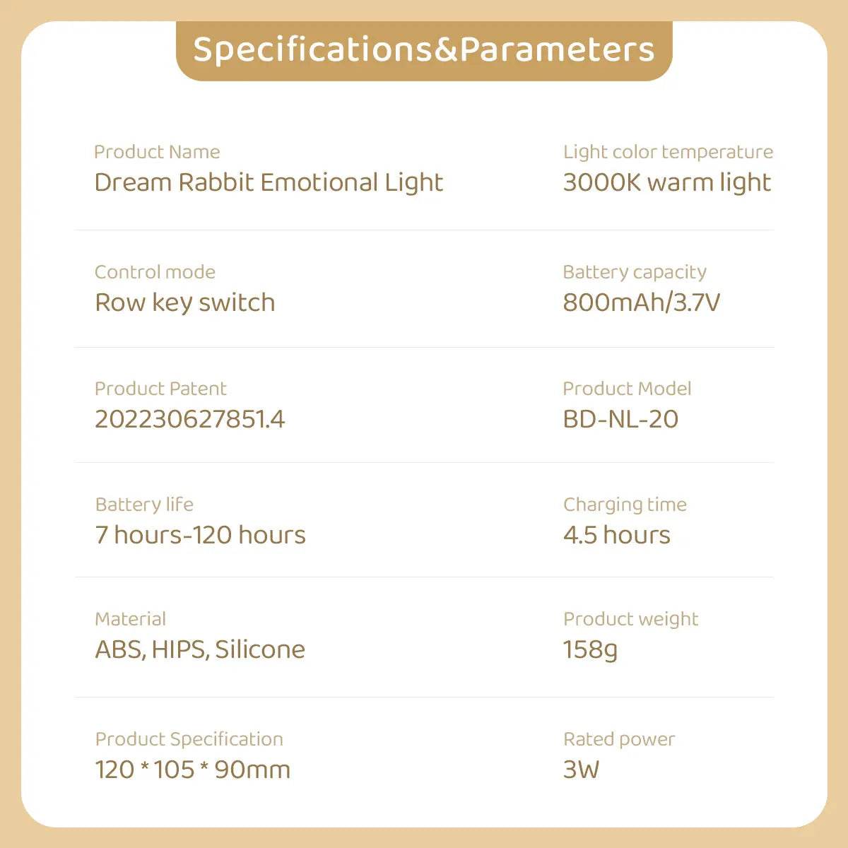 Cute Bunny Silicone Rechargeable LED Night Light - Sleep Galleria