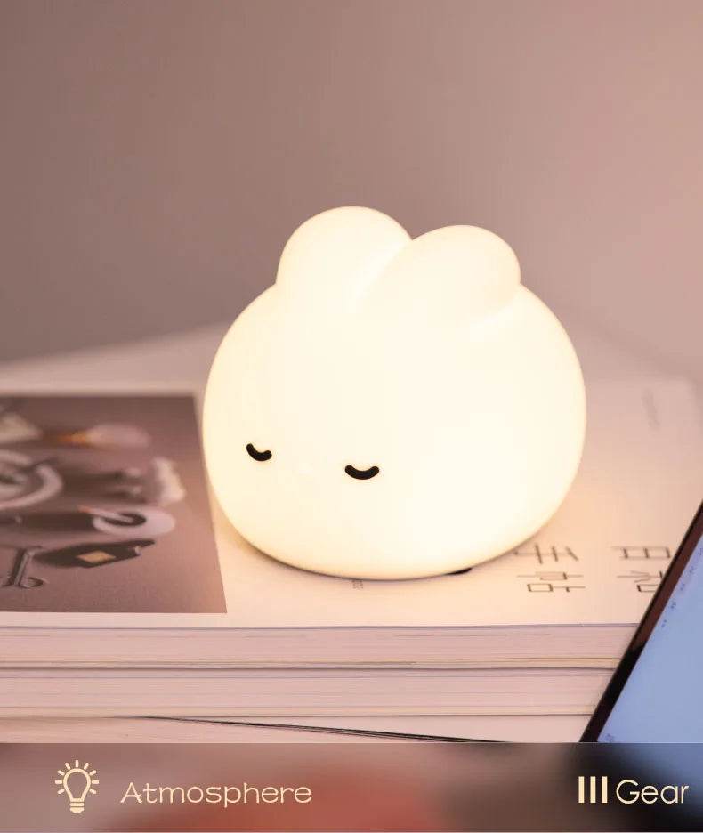 Cute Bunny Silicone Rechargeable LED Night Light - Sleep Galleria