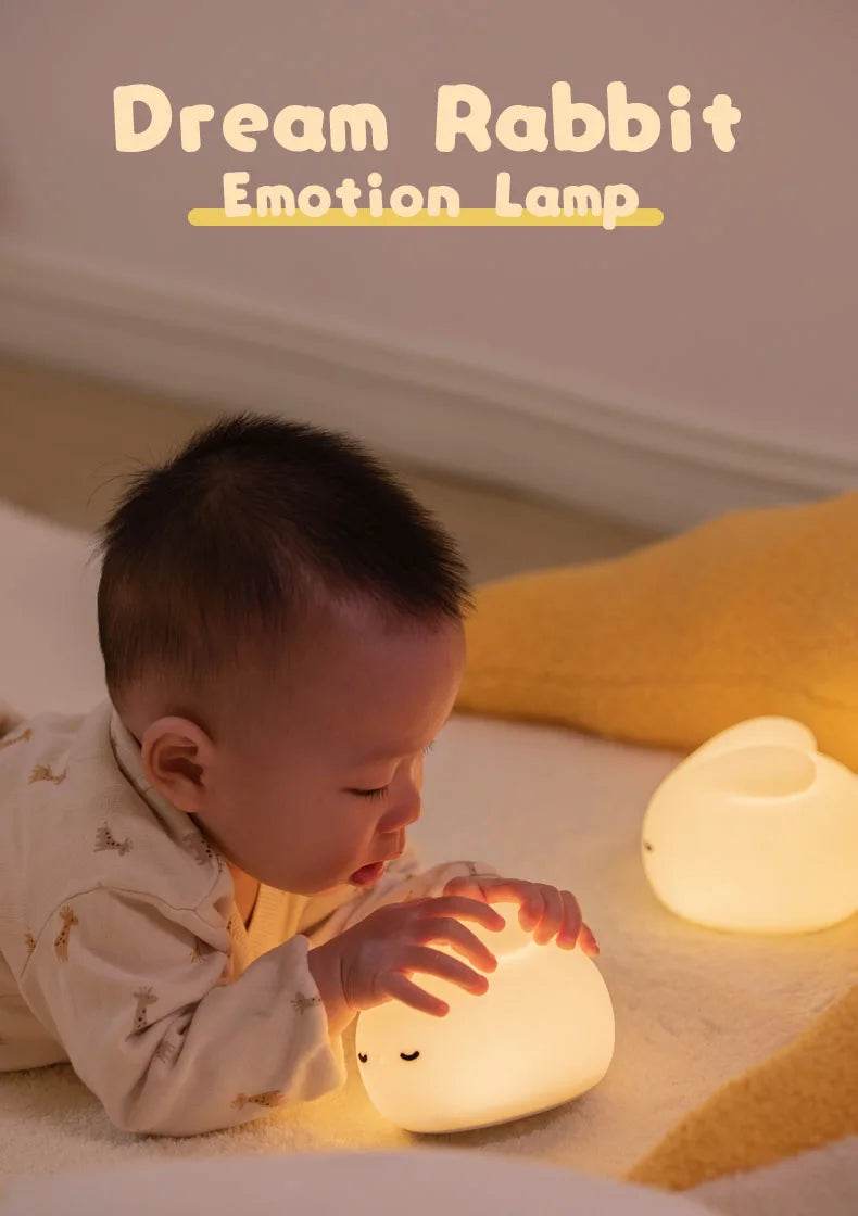 Cute Bunny Silicone Rechargeable LED Night Light - Sleep Galleria