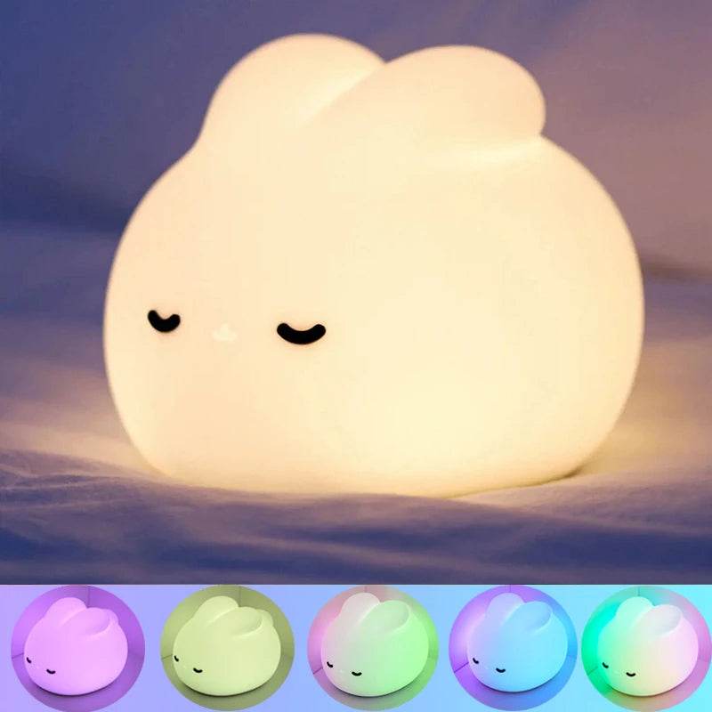 Cute Bunny Silicone Rechargeable LED Night Light - Sleep Galleria