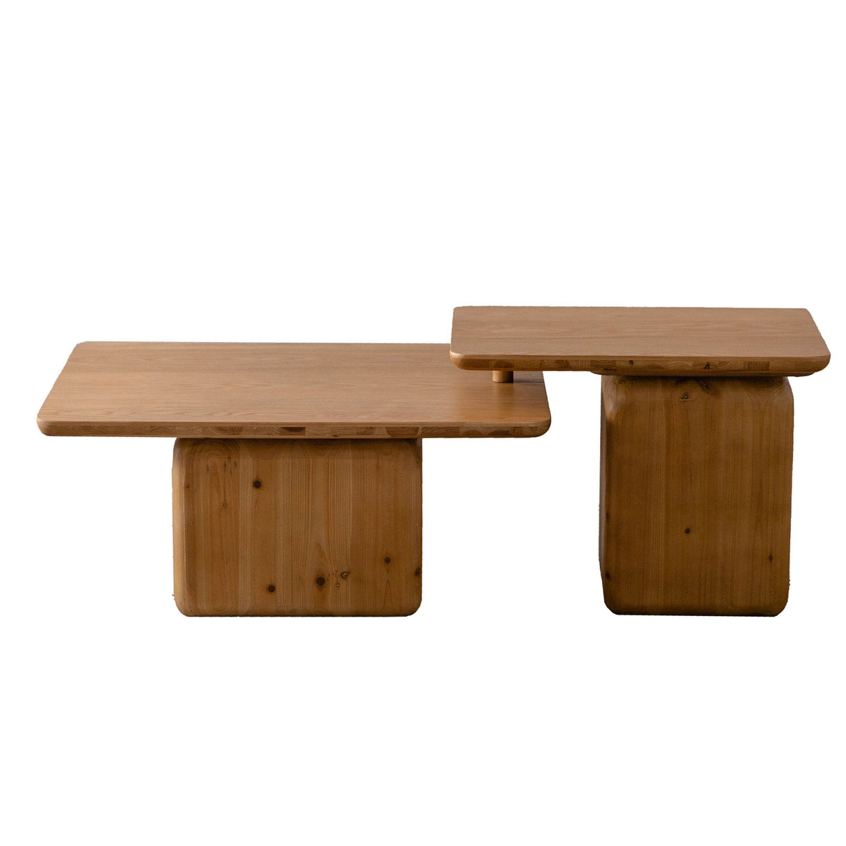 Vintage Style Natural Wood Grain Coffee Table Set Of 2 - Sleep Galleria