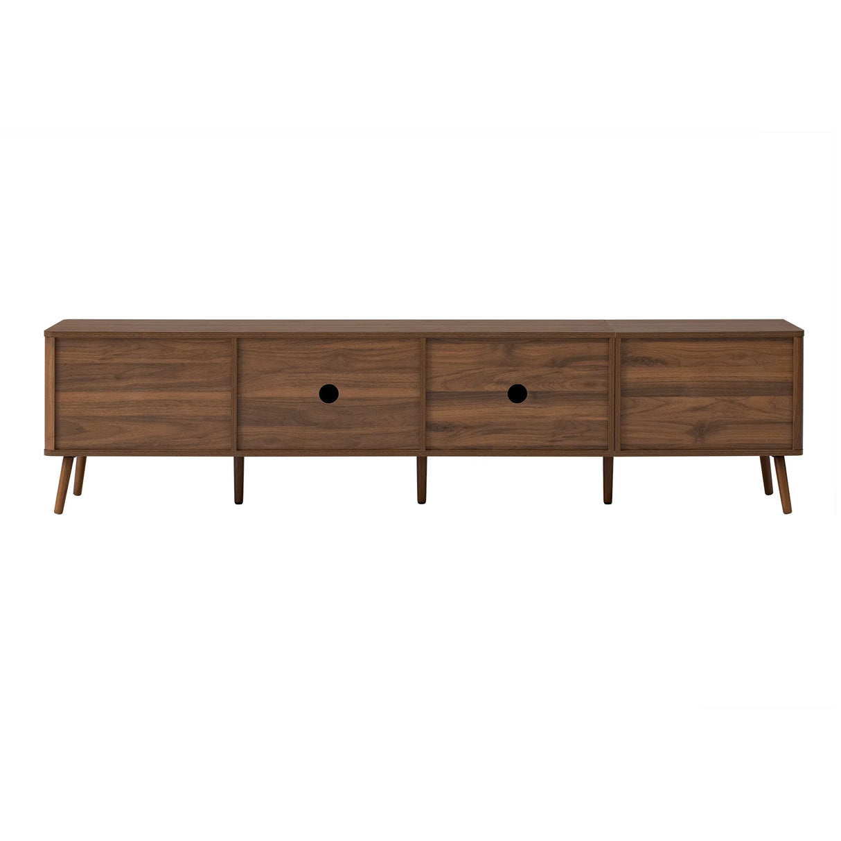 Modern Walnut Fluted Door 78-Inch TV Stand - Omega Lifestyles