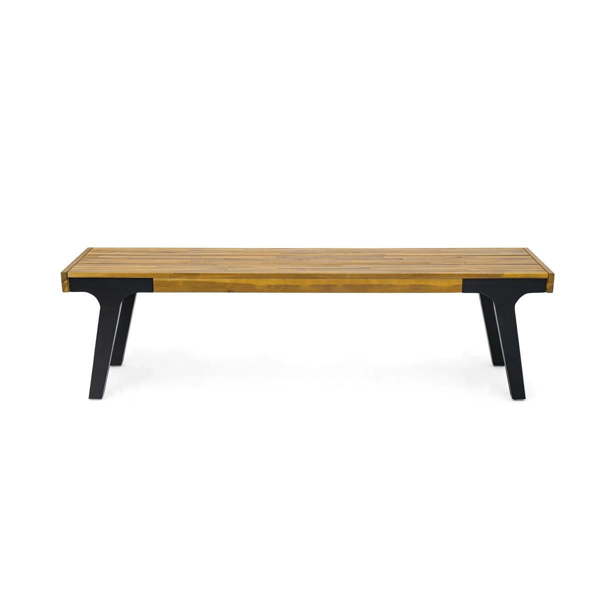 Modern Acacia Wood Dining Bench Set of 2 - Omega Lifestyles