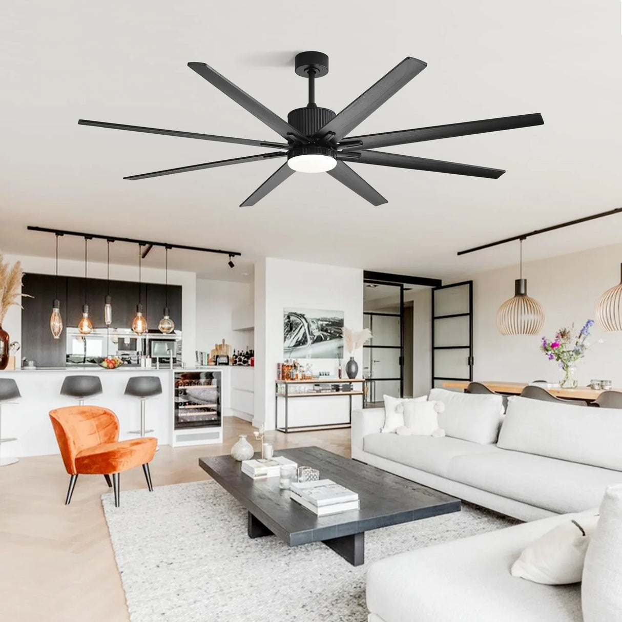 76-Inch Smart Remote Control Wood Blade Ceiling Fan - Omega Lifestyles