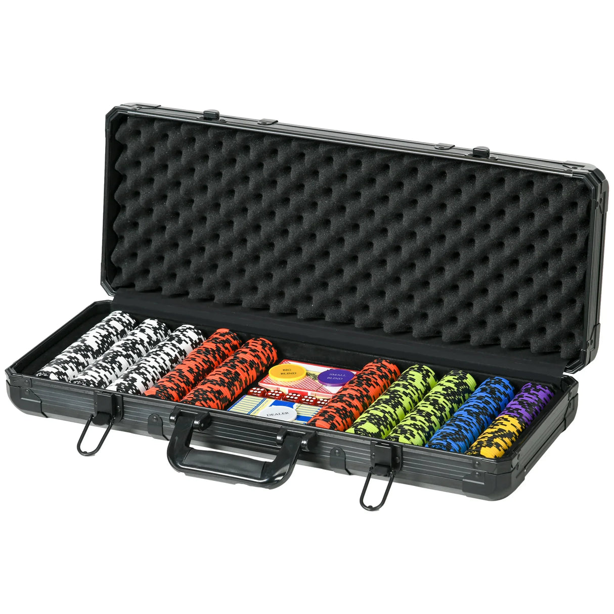 Casino-Quality Clay Poker Chip Set With Aluminum Case - Omega Lifestyles