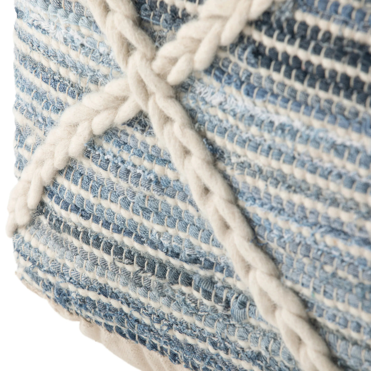 Square Fabric Pouf Ottoman With Diamond Stitching - Omega Lifestyles