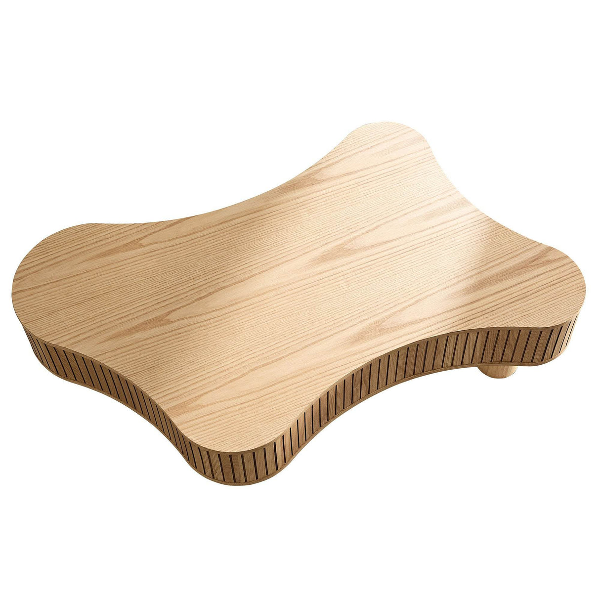 Irregular Shaped Modern Solid Wood Pedestal Coffee Table - Sleep Galleria