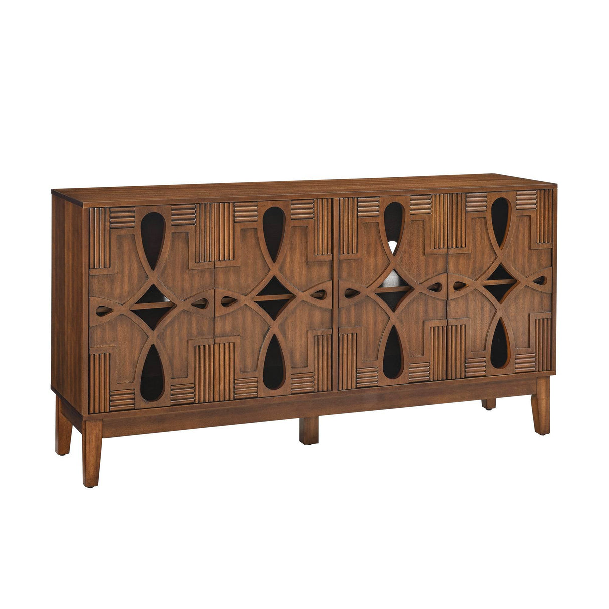 Mid Century Modern Walnut Solid Wood Sideboard Cabinet - Sleep Galleria
