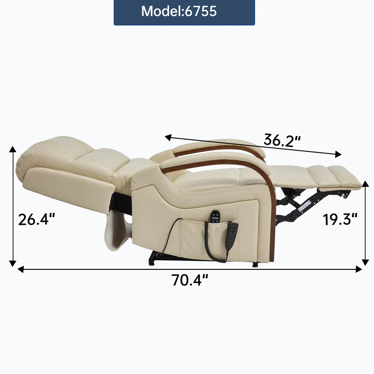 Power Beige Faux Leather Dual Motor Massage Recliner Chair - Omega Lifestyles