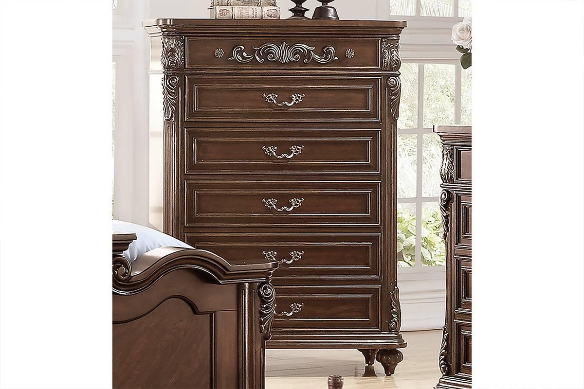 Traditional Antique Cherry Walnut Chest Of Drawers Furniture - Omega Lifestyles