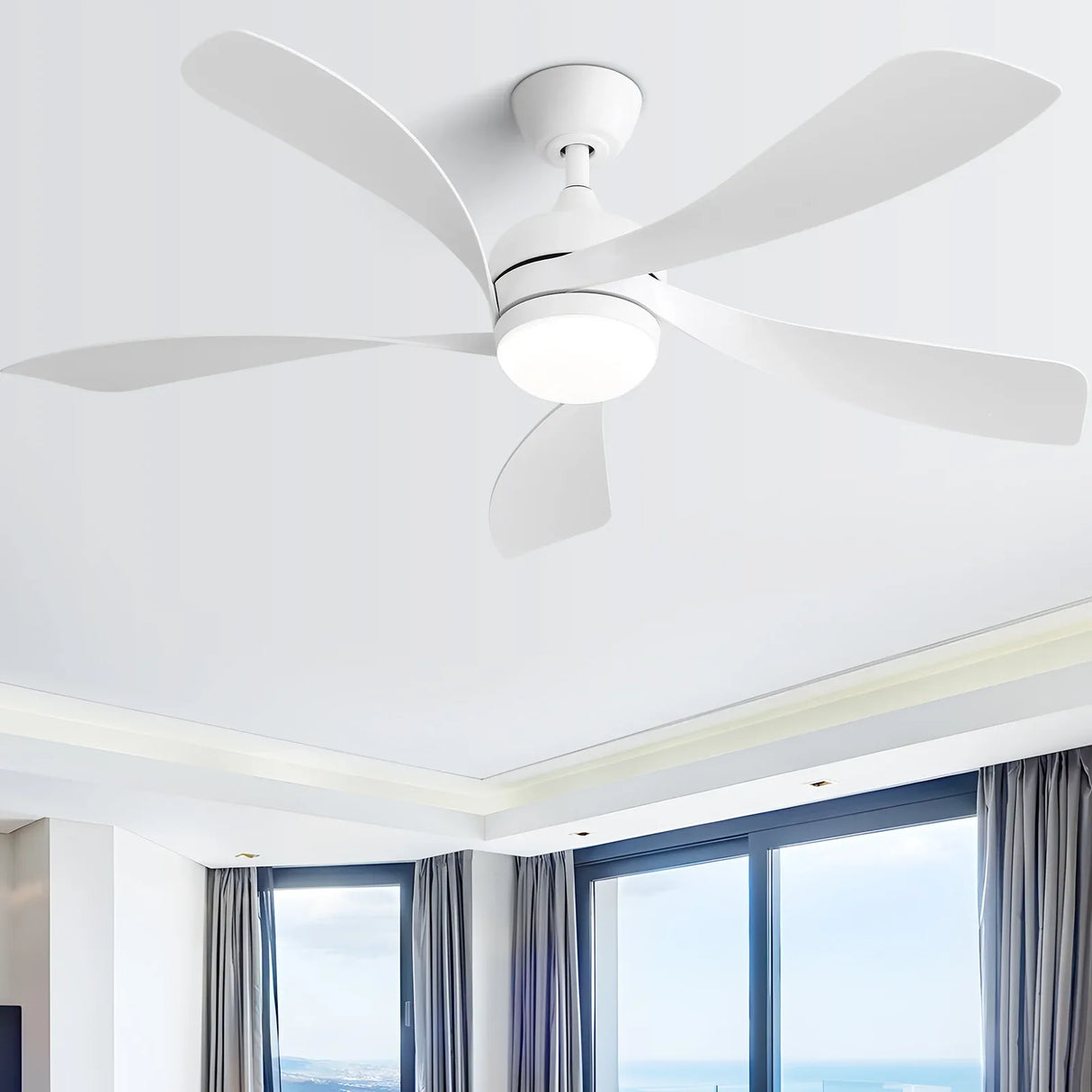 52-Inch Modern Remote Control Reversible LED Ceiling Fan - Omega Lifestyles