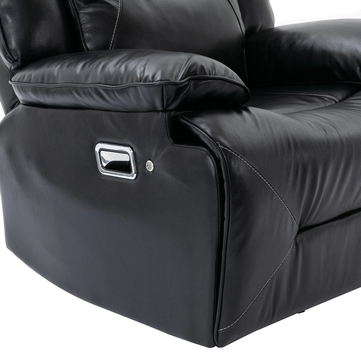 Manual Black Leather Gel Recliner Chair With LED Light Strip - Omega Lifestyles