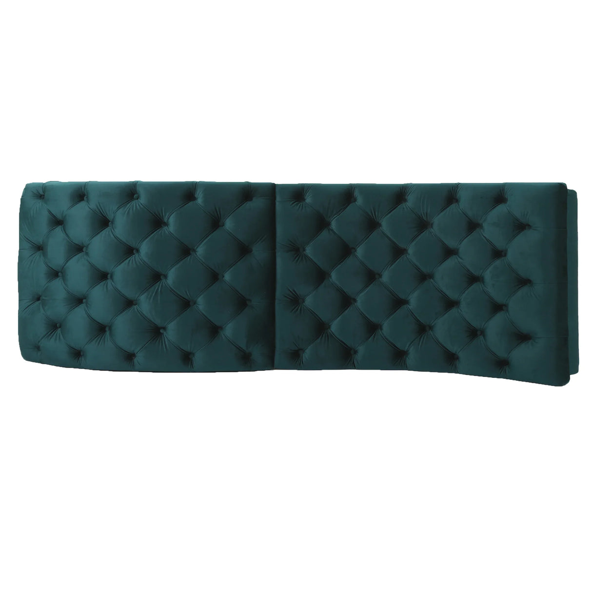 Elegant Teal Altay Velvet Tufted Curved Chaise Lounge - Omega Lifestyles