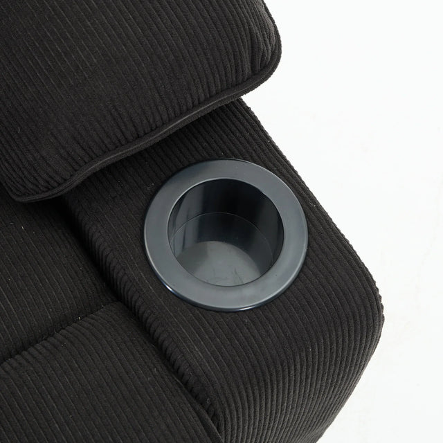 Medium-Firm Corduroy Remote-Controlled Heating Massage Recliner - Omega Lifestyles