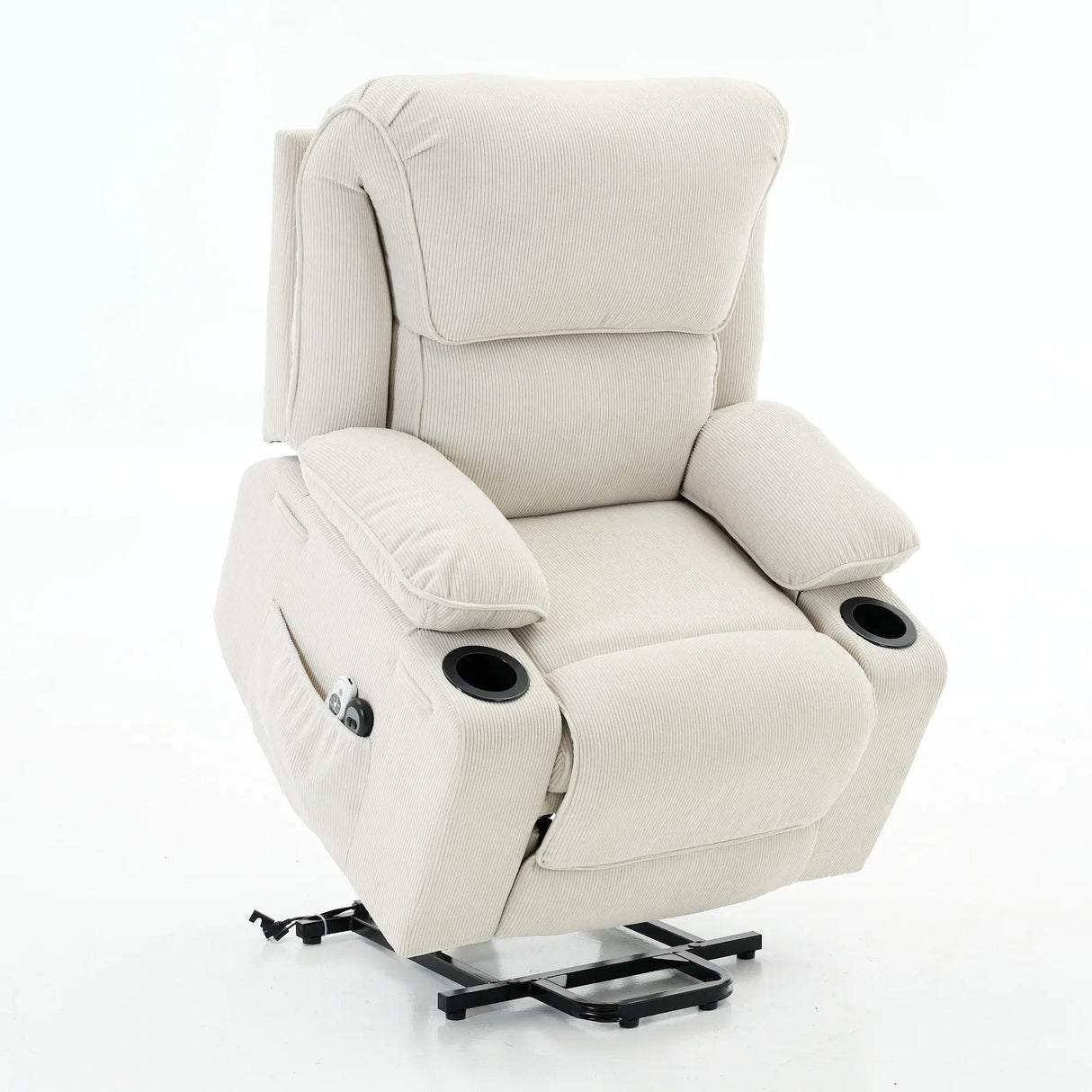Ivory Remote-Controlled Heated Massage Assistive Recliner - Omega Lifestyles