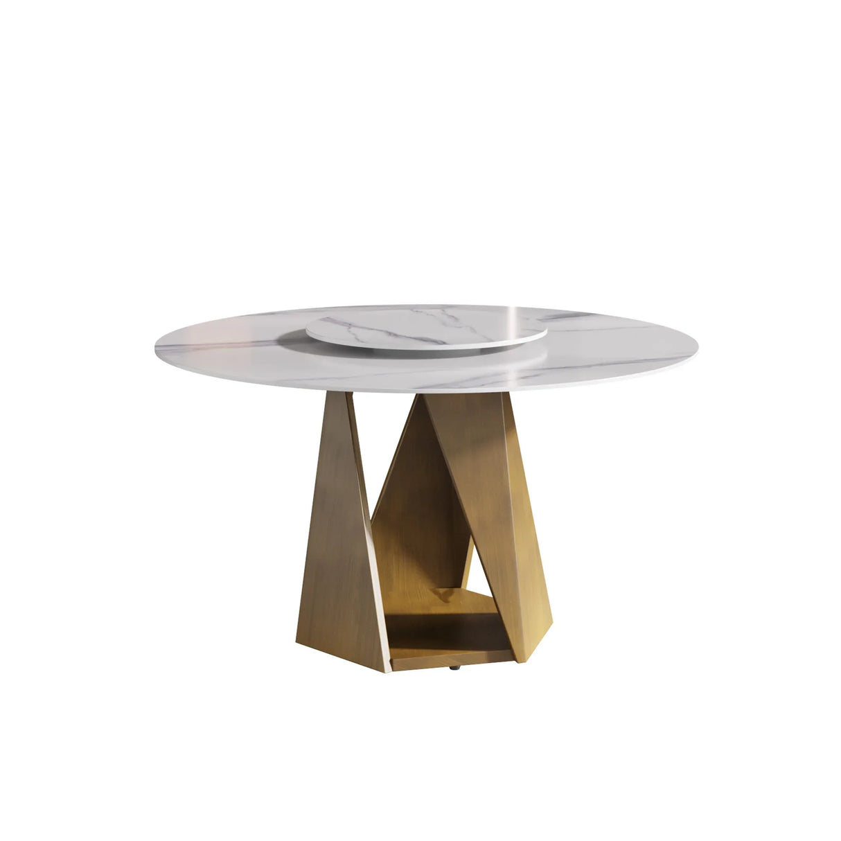 Modern Round Sintered Stone Dining Table With Turntable - Omega Lifestyles