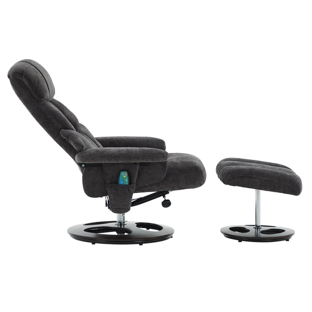 Modern Chenille Recliner Chair With Ottoman And Massage - Omega Lifestyles