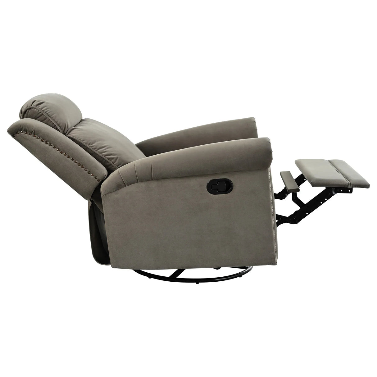 Light Brown Velvet 360° Swivel Adjustable Backrest Recliner - Omega Lifestyles