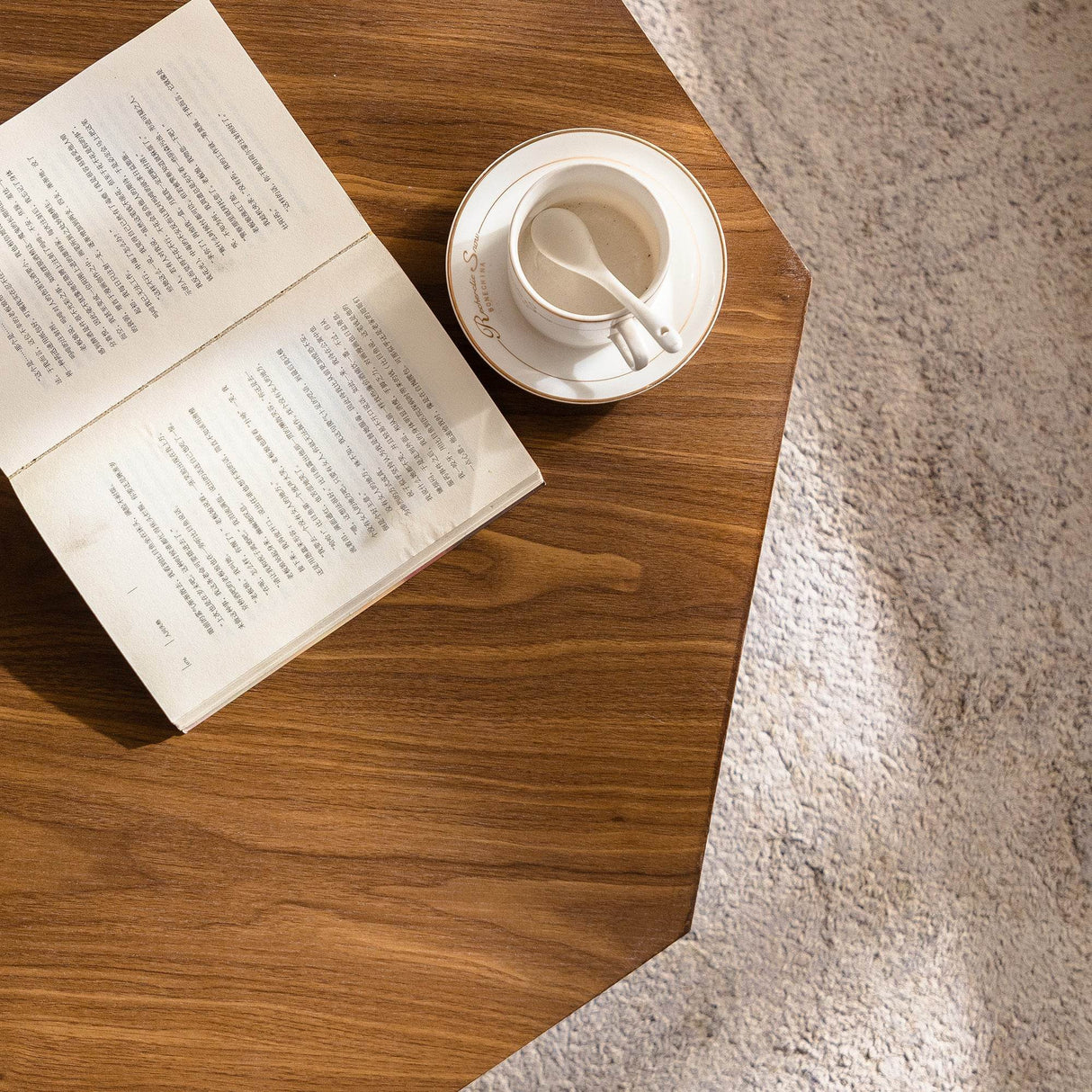 Modern Walnut Round Coffee Table 31-Inch Diameter - Sleep Galleria