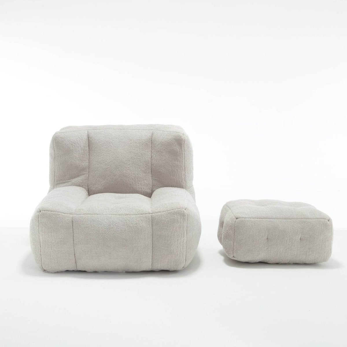 Fluffy Velvet Bean Bag Chair With Ottoman - Sleep Galleria