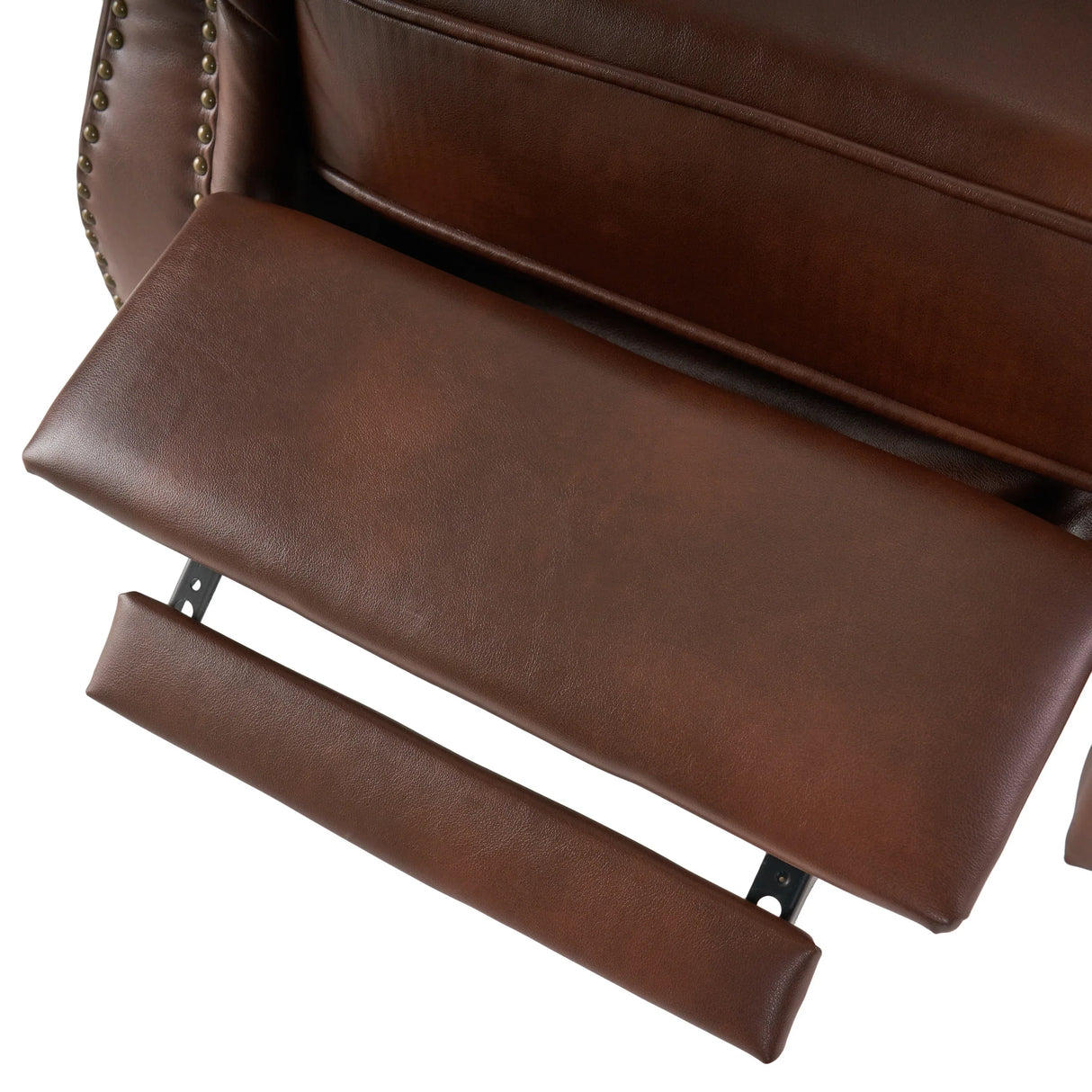 Contemporary Brown PU Pushback Recliner With Rubberwood Legs - Omega Lifestyles