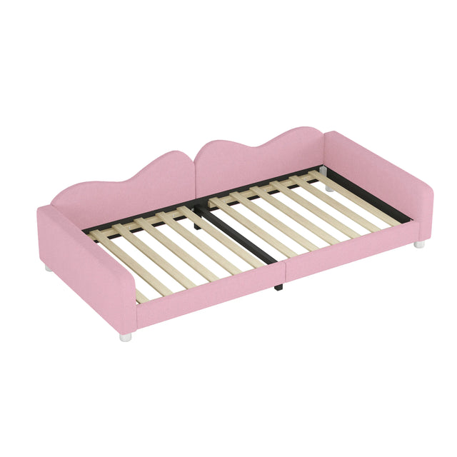 Twin Upholstered Sherpa Fabric Daybed With Cloud Backrest - Omega Lifestyles