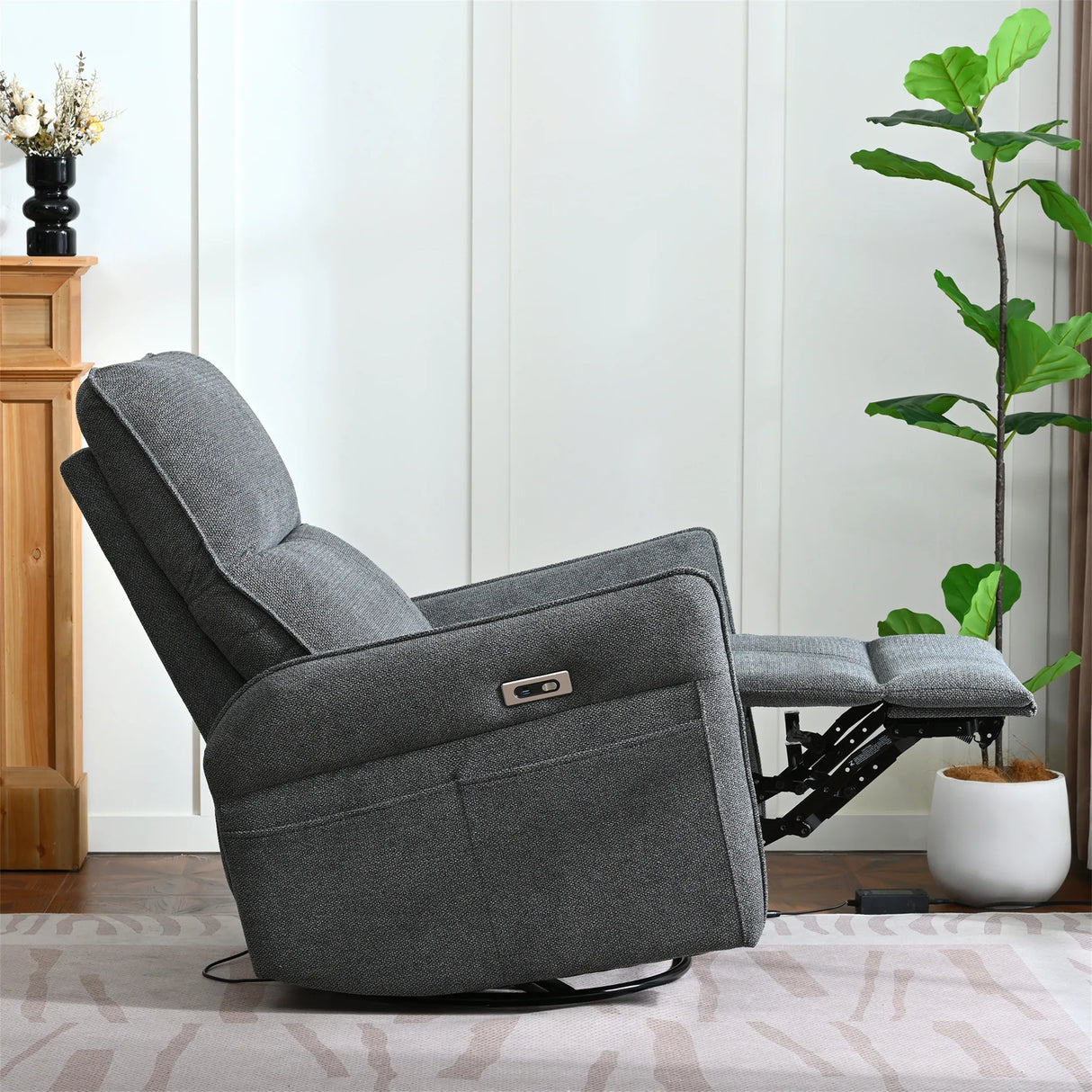 Power Swivel Rocker Recliner Chair With USB Ports - Omega Lifestyles