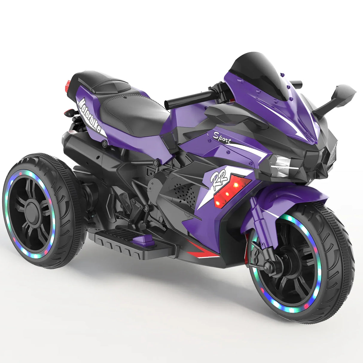 12V Violet Kids Electric Ride-On Motorcycle Toy - Omega Lifestyles