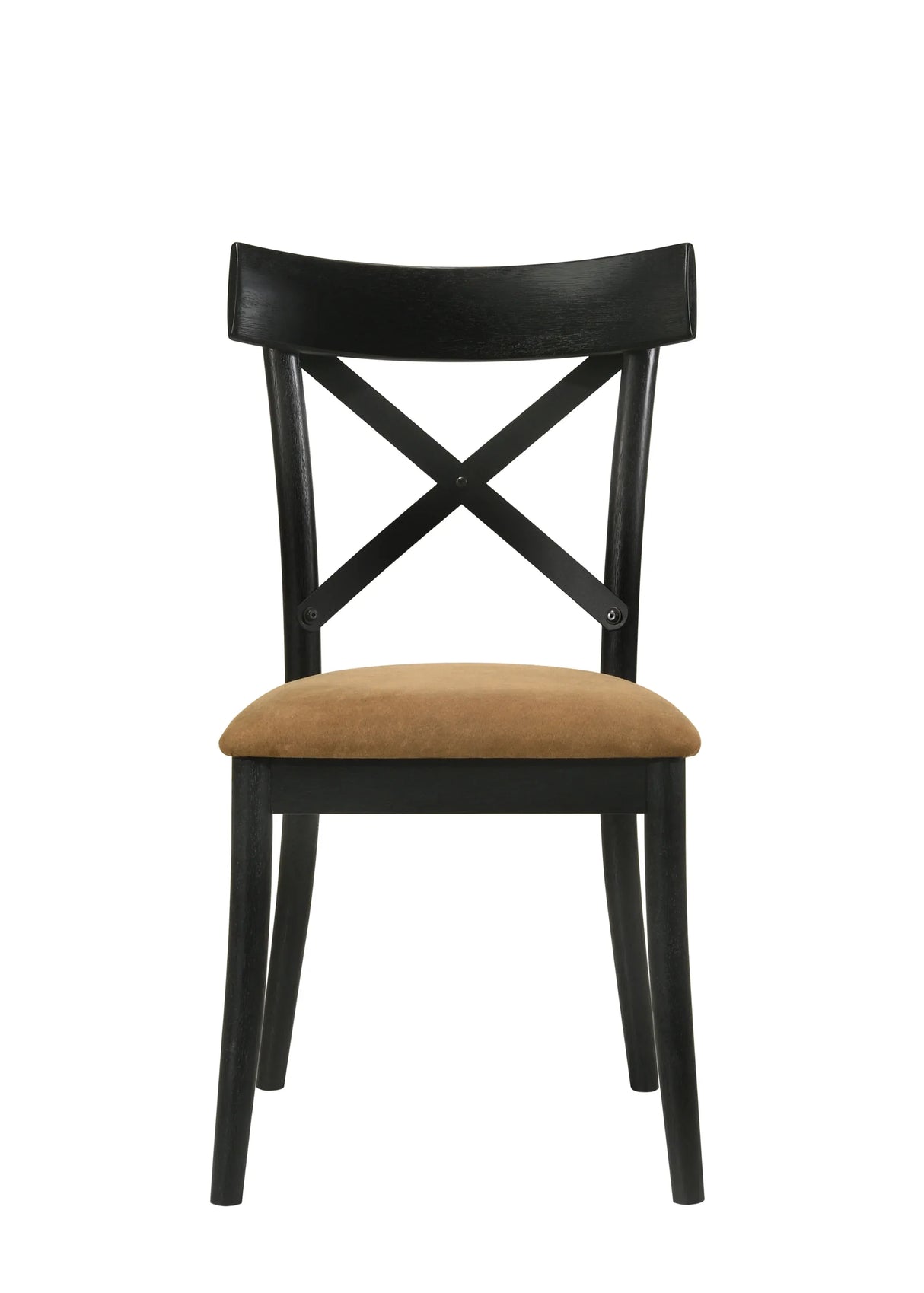 Set of 2 Faux Leather Walnut Black Finish Side Chairs - Omega Lifestyles