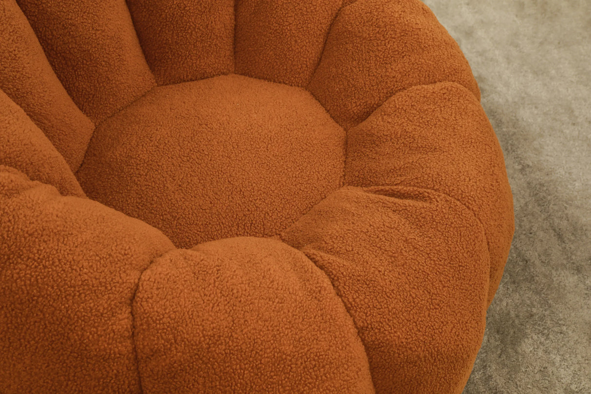 Plush Teddy Foam Bean Bag Chair With Armrests - Omega Lifestyles