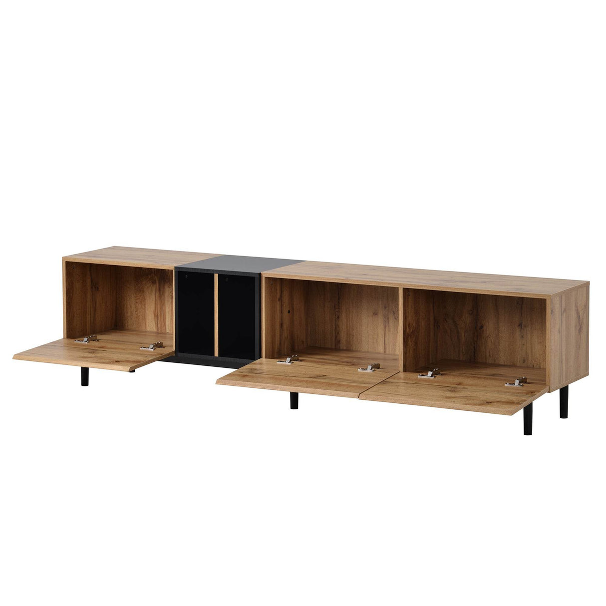 Modern Natural Wood MDF TV Stand Console - Sleep Galleria