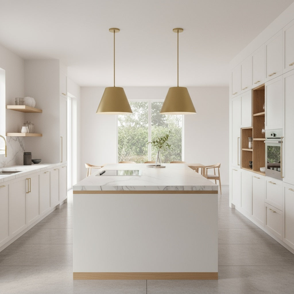 16-Inch Antique Brass LED Pendant Light Fixture