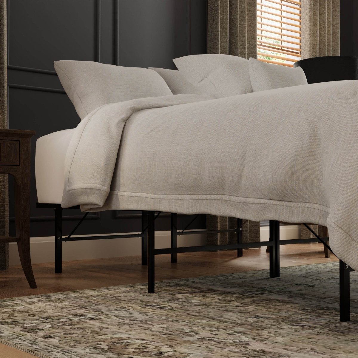 Sturdy Steel Queen Platform Bed Frame Foundation - Sleep Galleria