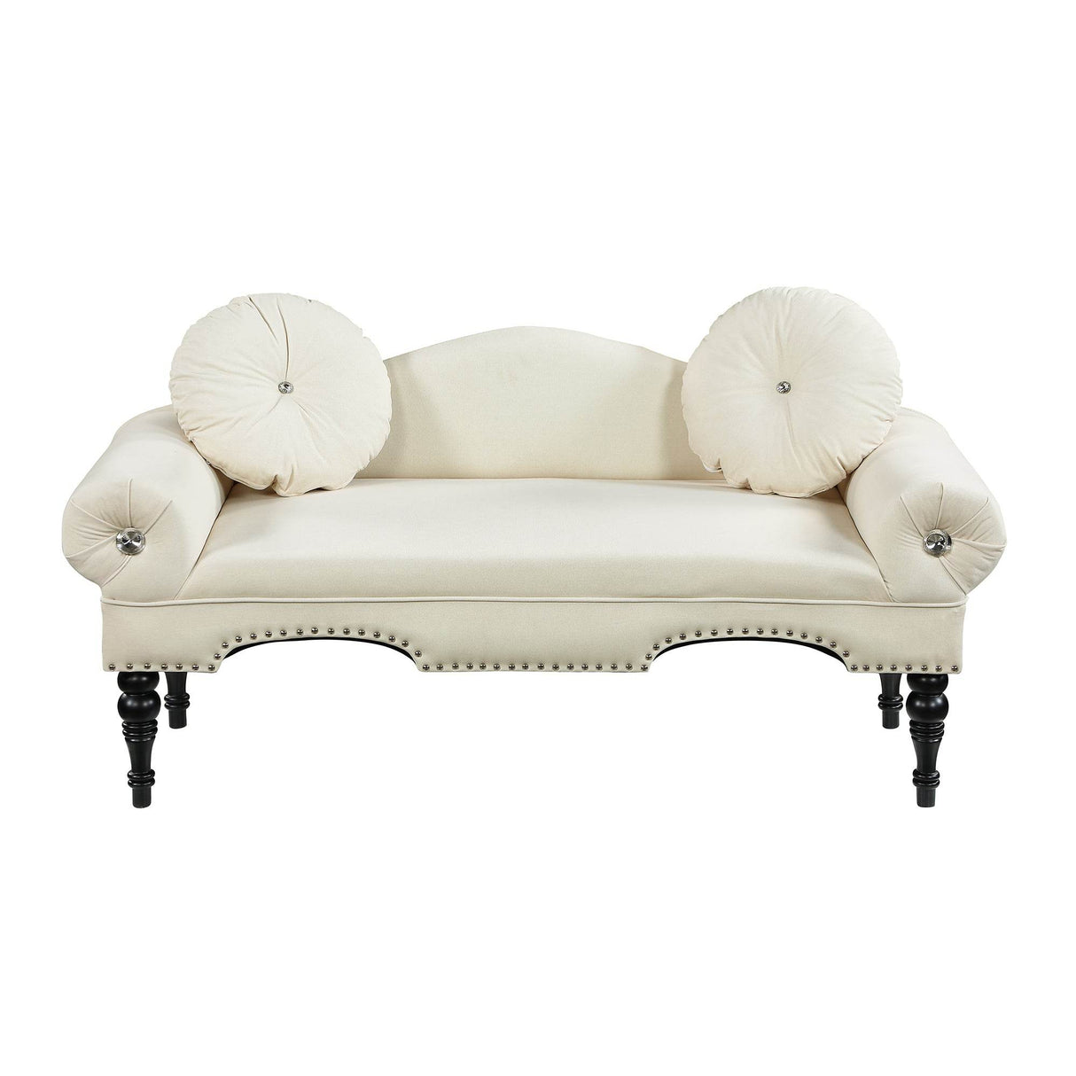 Modern Velvet Upholstered Loveseat Sofa With Pillows - Omega Lifestyles