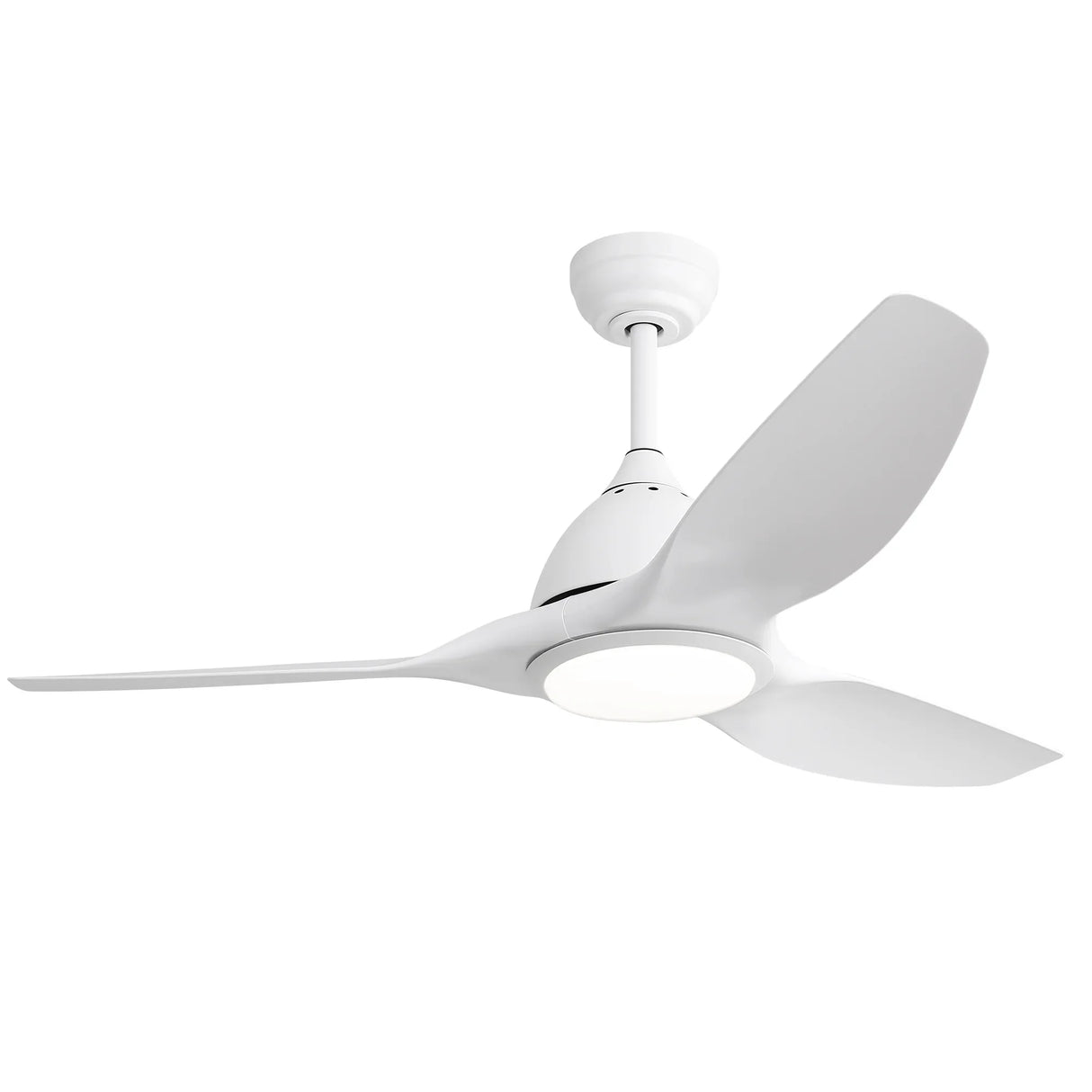52-Inch White ABS Remote-Controlled Ceiling Fan With Light - Omega Lifestyles
