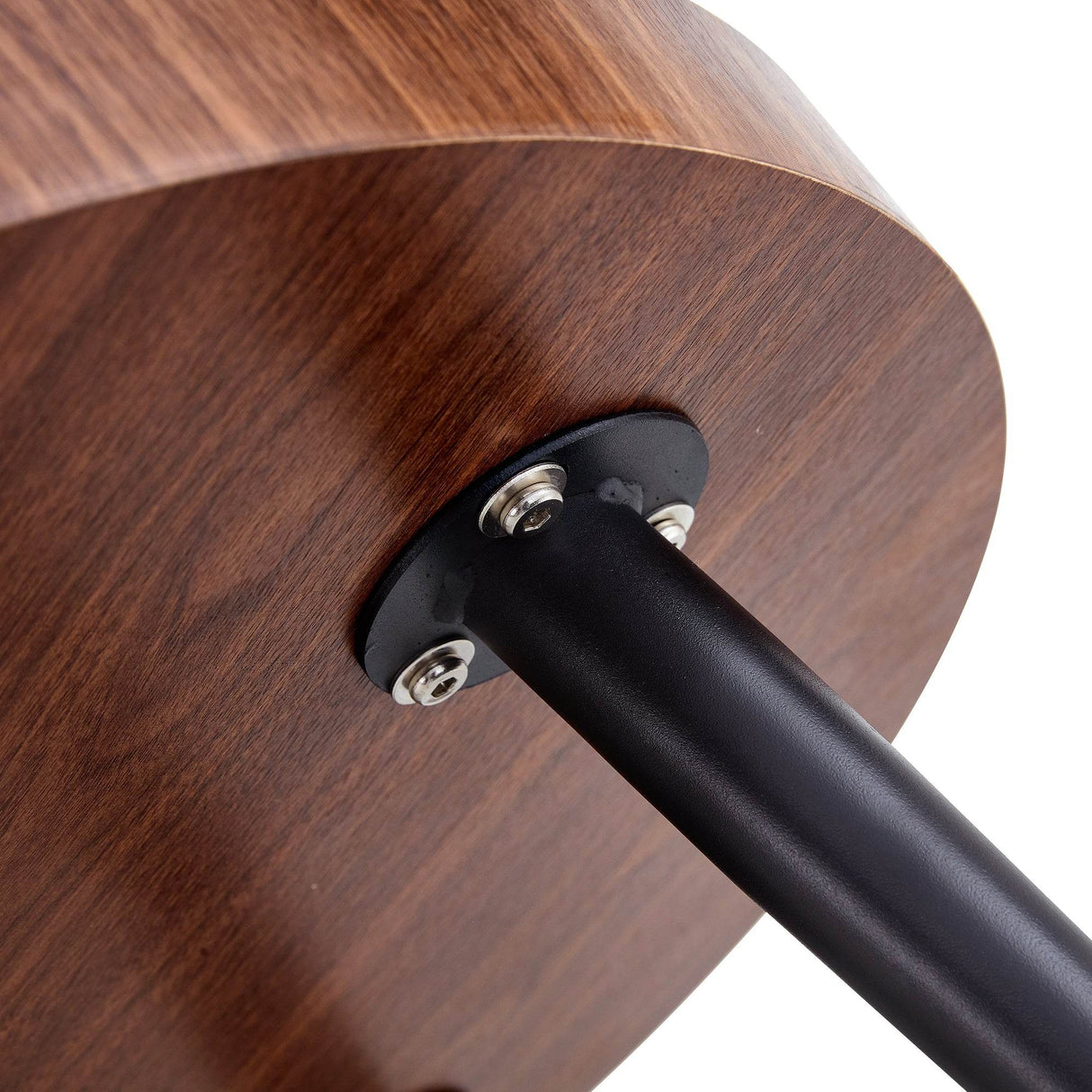 Modern Round MDF And Metal Walnut Coffee Table - Sleep Galleria