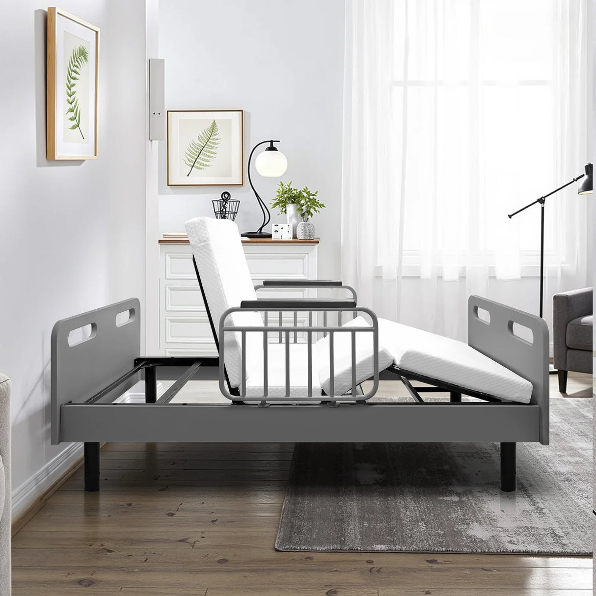 Medium Pressure-Relieving Memory Foam Adjustable Hospital Bed - Omega Lifestyles