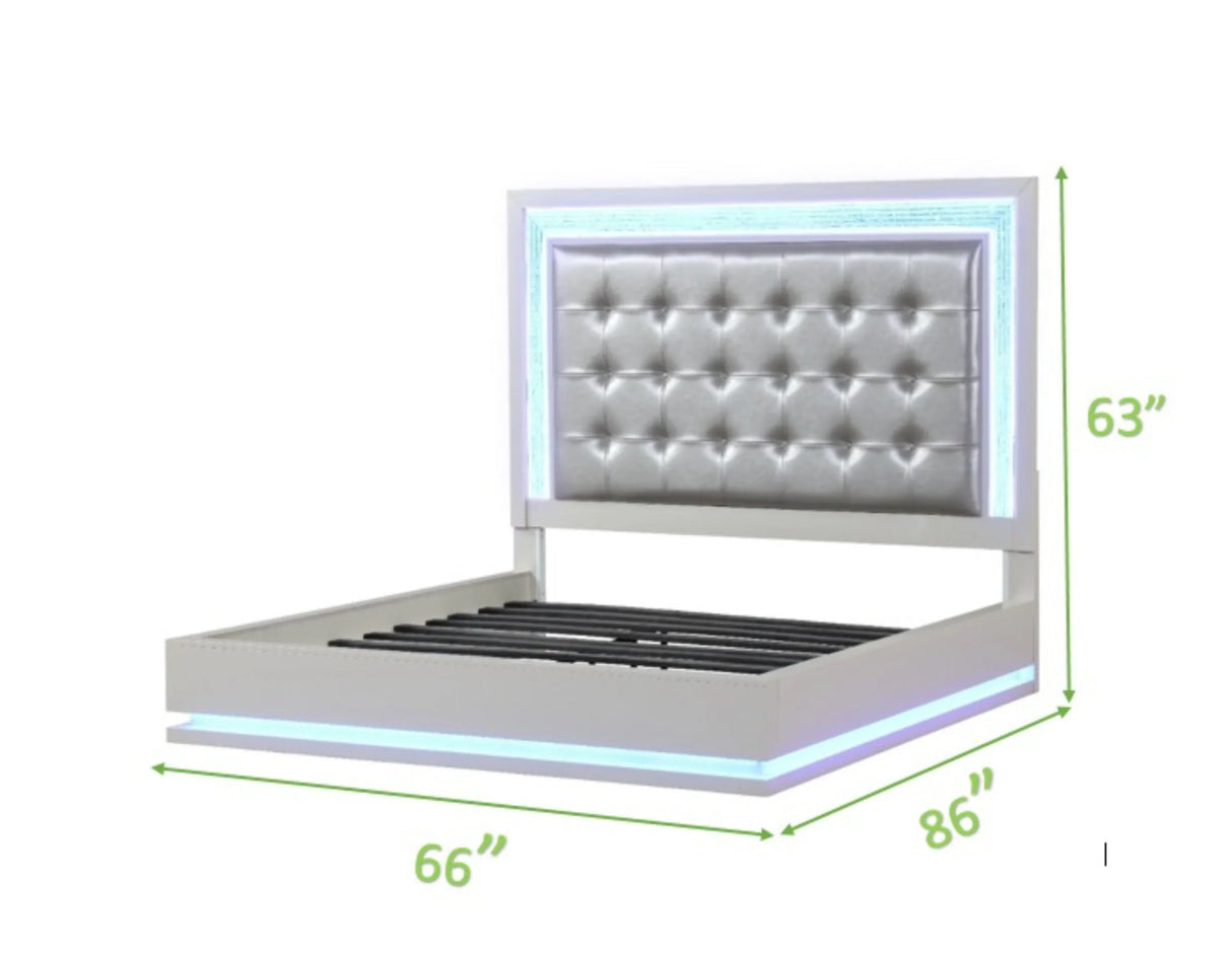 Queen Size Contemporary Wood LED Bed Frame - Omega Lifestyles