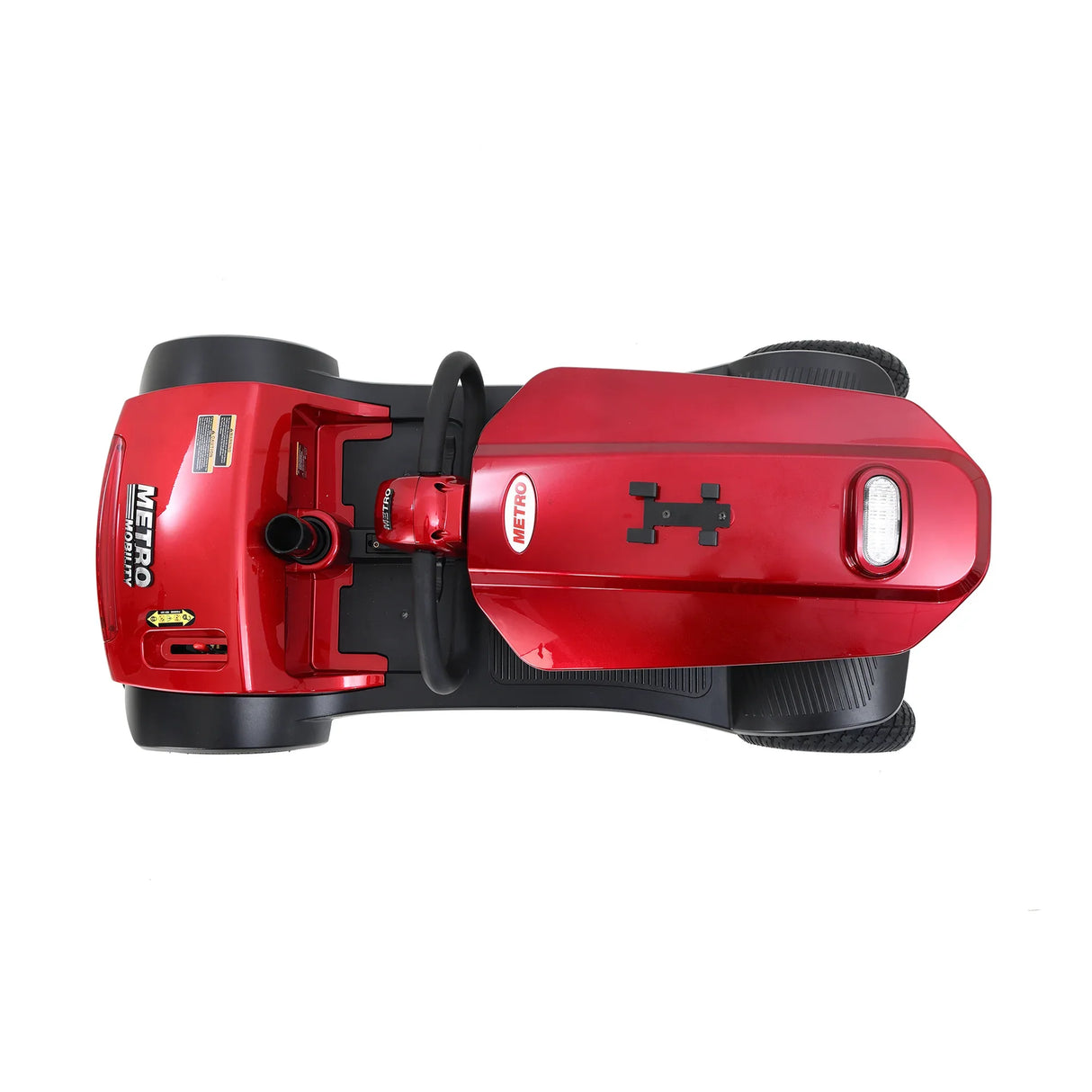 Red Outdoor Compact Metal Mobility Scooter With USB Charger - Omega Lifestyles