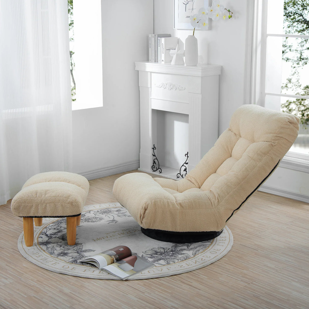 Adjustable Japanese Style Reclining Cotton Sofa Chair - Omega Lifestyles