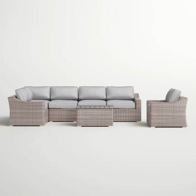5-Person All-Weather Wicker Outdoor Sectional Seating Group - Omega Lifestyles