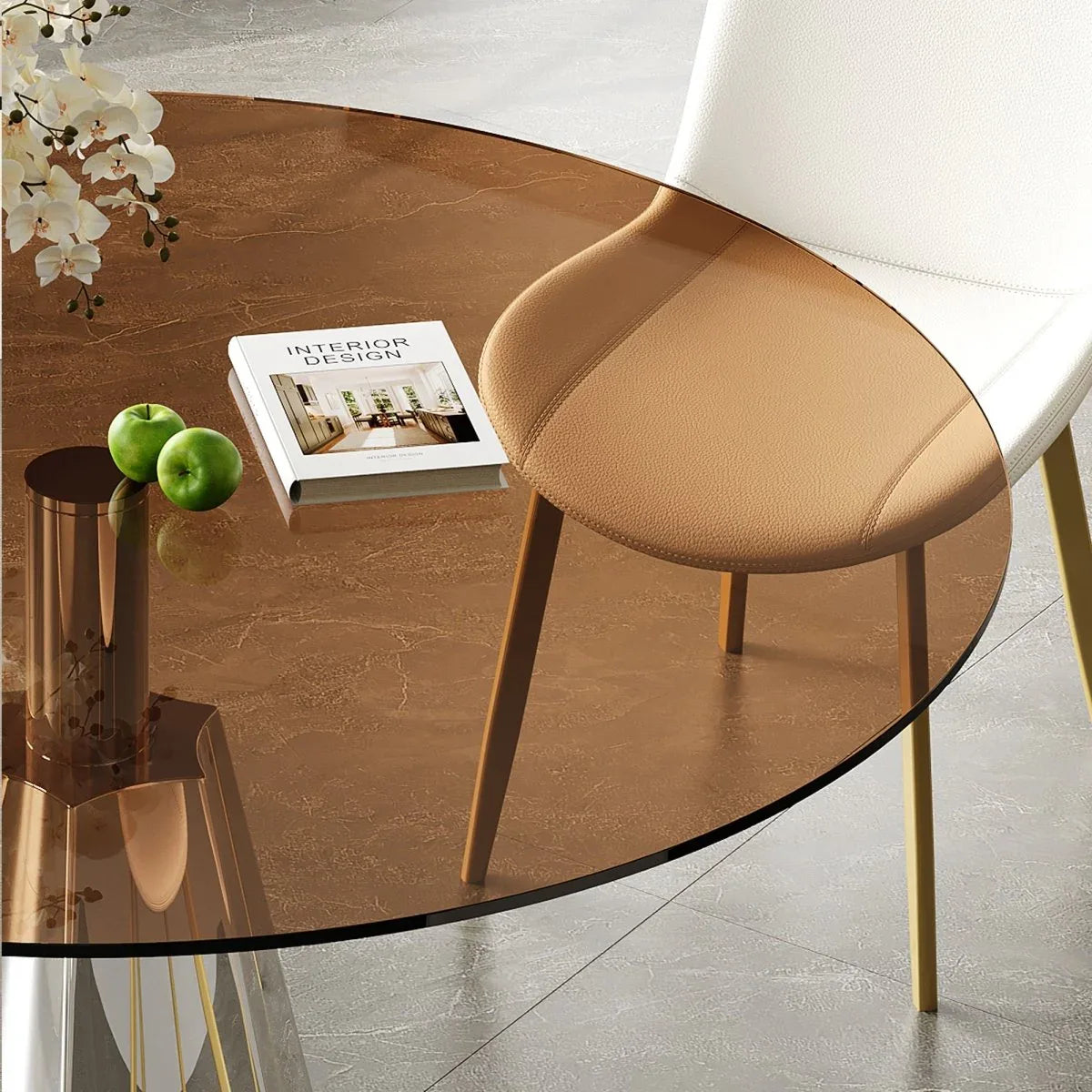 5-Piece Mid-Century 35-Inch Round Dining Table Set - Omega Lifestyles