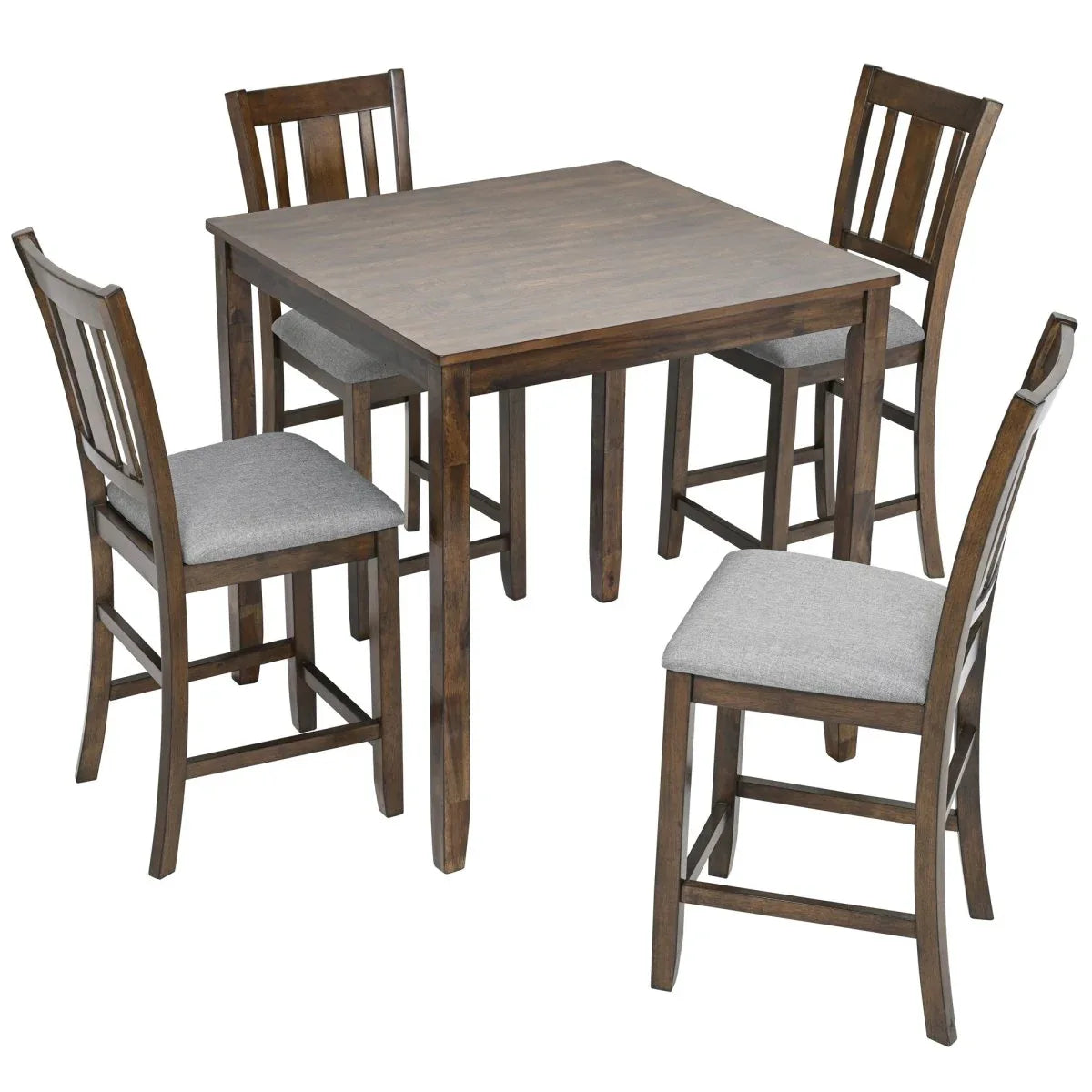 5-Piece Solid Wood Counter Height Dining Table Set - Omega Lifestyles