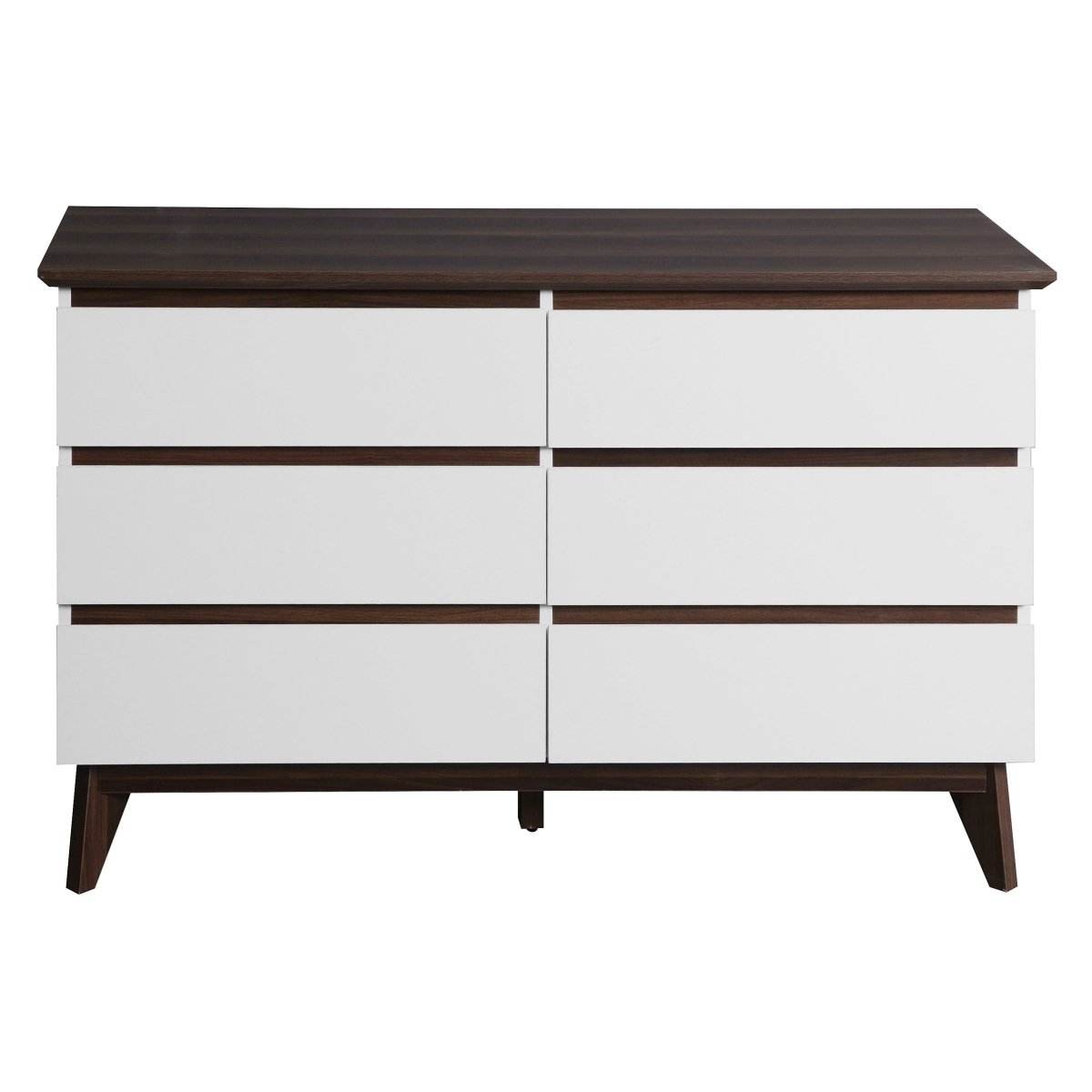 6-Drawer White Particle Board Storage Dresser Cabinet - Sleep Galleria