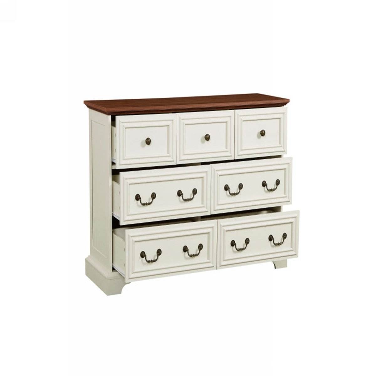 Farmhouse Antique White 7-Drawer Engineered Wood Dresser - Sleep Galleria