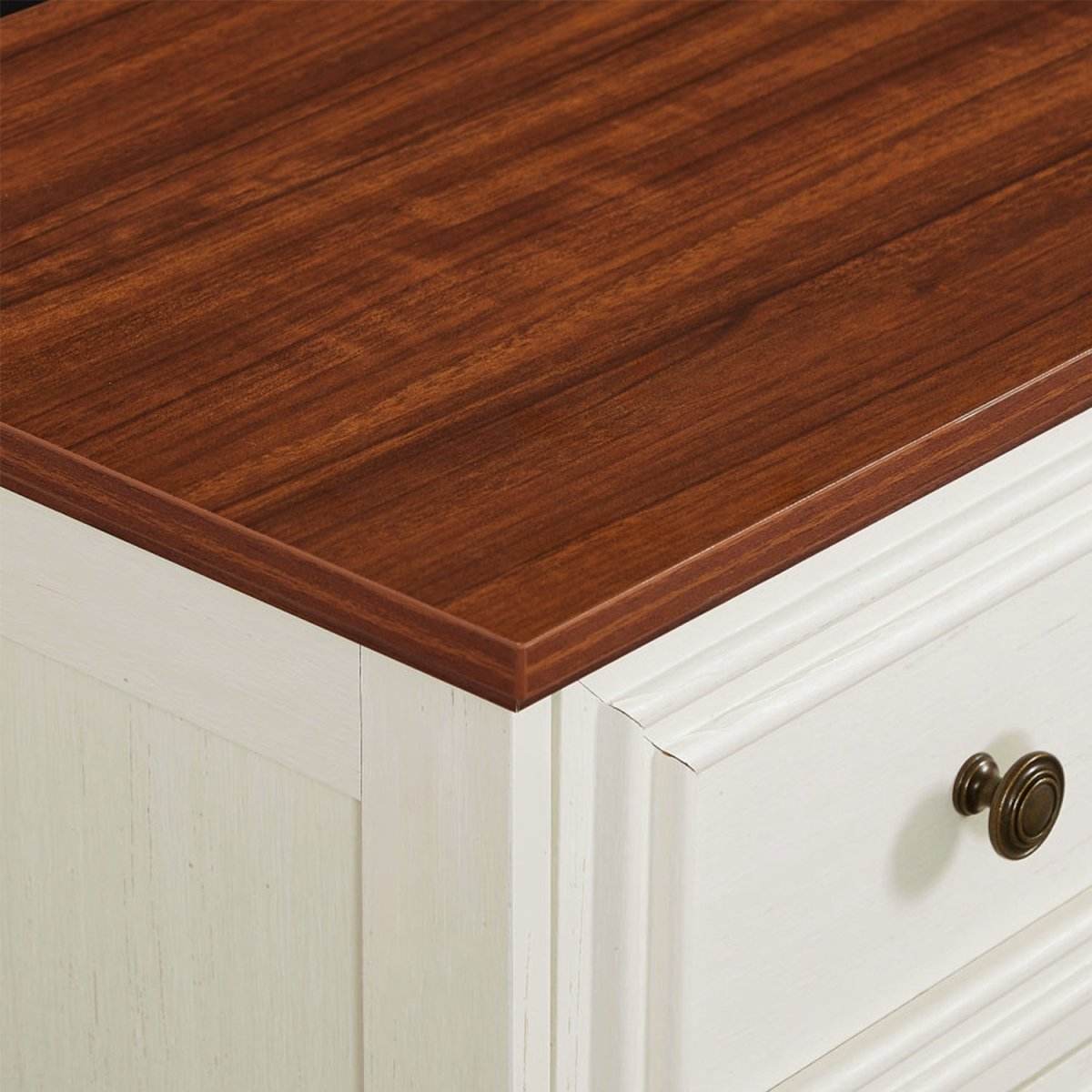 Farmhouse Antique White 7-Drawer Engineered Wood Dresser - Sleep Galleria