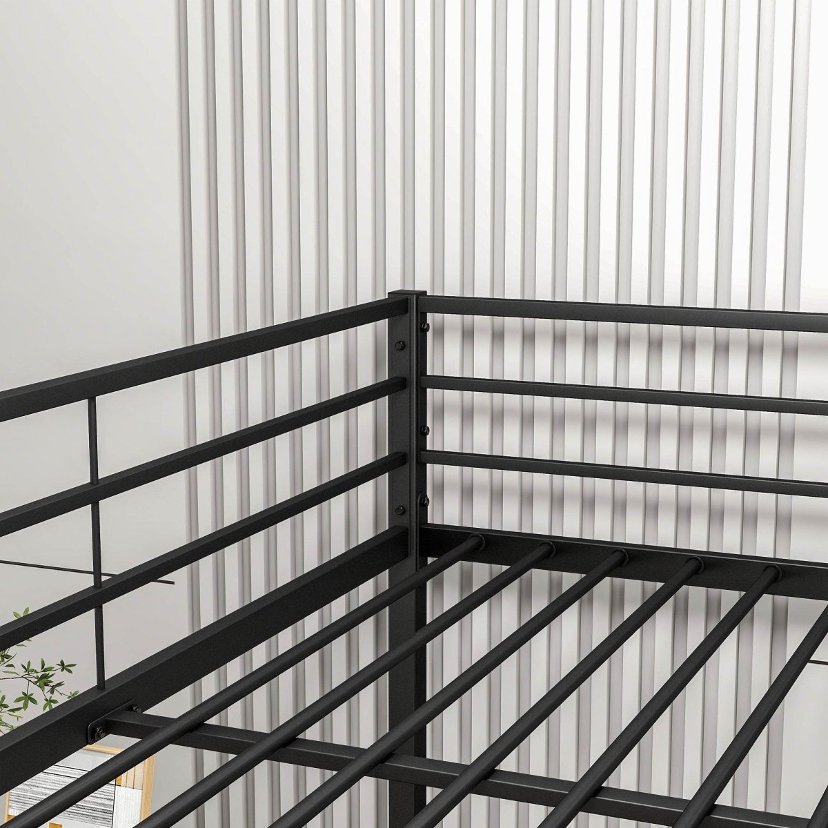 Full Over Full Metal Bunk Bed With Safety Guardrails - Blissora - Omega Lifestyles